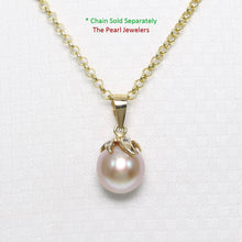 Load image into Gallery viewer, Lavender Pearl Pendant – 14k Yellow Gold Claw Bail with Diamonds