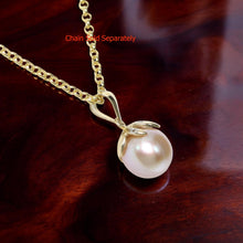 Load image into Gallery viewer, Lavender Pearl Pendant – 14k Yellow Gold Claw Bail with Diamonds