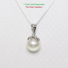 Load image into Gallery viewer, White Pearl Pendant – 14k White Gold Claw Bail with Diamonds