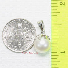 Load image into Gallery viewer, White Pearl Pendant – 14k White Gold Claw Bail with Diamonds