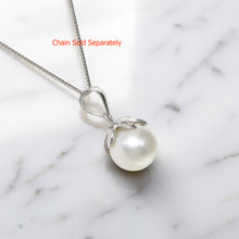 Load image into Gallery viewer, White Pearl Pendant – 14k White Gold Claw Bail with Diamonds