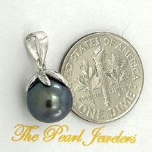 Load image into Gallery viewer, 2090656 GENUINE DIAMOND BLACK PEARL 14K WHITE GOLD CLAW BAIL PENDANT