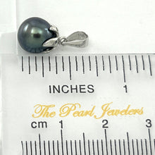 Load image into Gallery viewer, 2090656 GENUINE DIAMOND BLACK PEARL 14K WHITE GOLD CLAW BAIL PENDANT