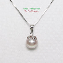 Load image into Gallery viewer, Pink Pearl Pendant – 14k White Gold Claw Bail with Diamonds