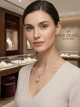 Load image into Gallery viewer, Pink Pearl Pendant – 14k White Gold Claw Bail with Diamonds