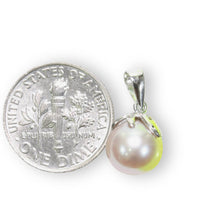 Load image into Gallery viewer, Pink Pearl Pendant – 14k White Gold Claw Bail with Diamonds