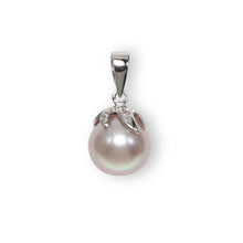 Load image into Gallery viewer, Pink Pearl Pendant – 14k White Gold Claw Bail with Diamonds