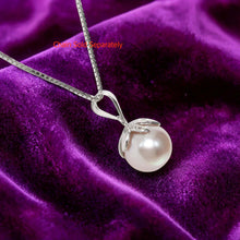 Load image into Gallery viewer, Pink Pearl Pendant – 14k White Gold Claw Bail with Diamonds