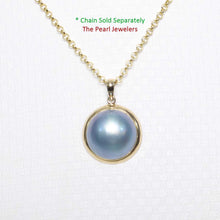 Load image into Gallery viewer, Blue Mabe Pearl Pendant – 14k Yellow Gold Bezel Setting