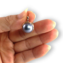 Load image into Gallery viewer, Blue Mabe Pearl Pendant – 14k Yellow Gold Bezel Setting
