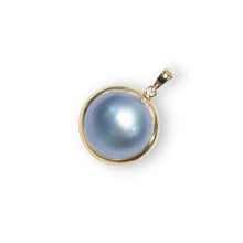 Load image into Gallery viewer, Blue Mabe Pearl Pendant – 14k Yellow Gold Bezel Setting
