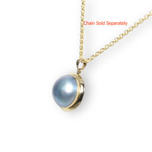 Load image into Gallery viewer, Blue Mabe Pearl Pendant – 14k Yellow Gold Bezel Setting