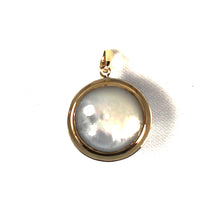 Load image into Gallery viewer, Blue Mabe Pearl Pendant – 14k Yellow Gold Bezel Setting