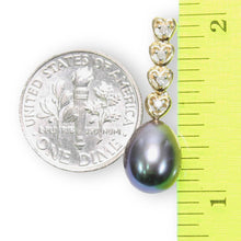 Load image into Gallery viewer, Black Pearl Pendant – 14k Yellow Gold with Diamond Heart Bail
