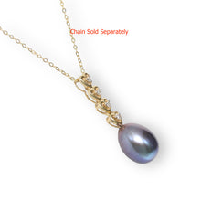 Load image into Gallery viewer, Black Pearl Pendant – 14k Yellow Gold with Diamond Heart Bail