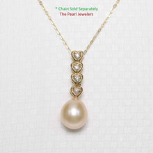 Load image into Gallery viewer, Pink Pearl Pendant – 14k Yellow Gold with Diamond Heart Bail