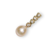 Load image into Gallery viewer, Pink Pearl Pendant – 14k Yellow Gold with Diamond Heart Bail