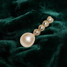 Load image into Gallery viewer, Pink Pearl Pendant – 14k Yellow Gold with Diamond Heart Bail