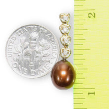 Load image into Gallery viewer, Chocolate Pearl Pendant – 14k Yellow Gold with Diamond Heart Bail