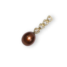 Load image into Gallery viewer, Chocolate Pearl Pendant – 14k Yellow Gold with Diamond Heart Bail