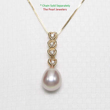 Load image into Gallery viewer, Lavender Pearl Pendant – 14k Yellow Gold with Diamond Heart Bail