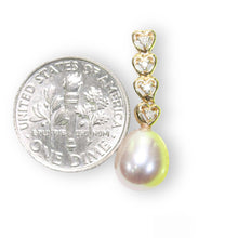 Load image into Gallery viewer, Lavender Pearl Pendant – 14k Yellow Gold with Diamond Heart Bail