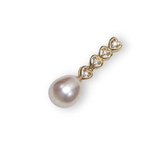 Load image into Gallery viewer, Lavender Pearl Pendant – 14k Yellow Gold with Diamond Heart Bail