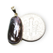 Load image into Gallery viewer, Baroque Black Biwa Pearl Pendant – 14k Yellow Gold Wrap