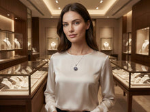 Load image into Gallery viewer, Blue Mabe Pearl Pendant – 14k Yellow Gold Surround Setting