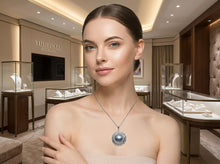 Load image into Gallery viewer, Blue Mabe Pearl Pendant – 14k White Gold Surround Setting