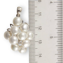Load image into Gallery viewer, Grape Cluster White Pearl Pendant – 14k White Gold with Diamond Accents