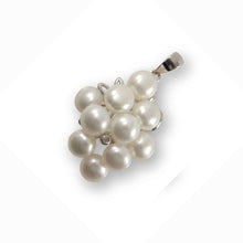 Load image into Gallery viewer, Grape Cluster White Pearl Pendant – 14k White Gold with Diamond Accents