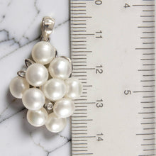 Load image into Gallery viewer, Grape Cluster White Pearl Pendant – 14k White Gold with Diamond Accents