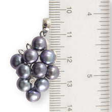 Load image into Gallery viewer, Grape Cluster Blue Pearl Pendant – 14k White Gold with Diamond Accents