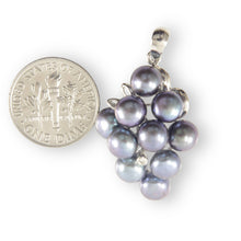 Load image into Gallery viewer, Grape Cluster Blue Pearl Pendant – 14k White Gold with Diamond Accents