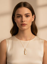 Load image into Gallery viewer, Baroque Biwa Pearl Pendant – 14k Yellow Gold with Diamond Accent