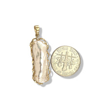 Load image into Gallery viewer, Baroque Biwa Pearl Pendant – 14k Yellow Gold with Diamond Accent