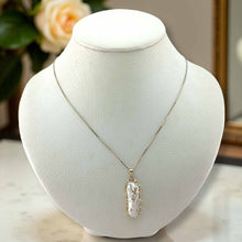 Load image into Gallery viewer, Baroque Biwa Pearl Pendant – 14k Yellow Gold with Diamond Accent