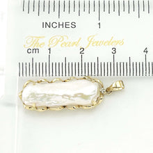 Load image into Gallery viewer, Baroque Biwa Pearl Pendant – 14k Yellow Gold with Diamond Accent