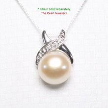 Load image into Gallery viewer, Natural Pink Pearl Pendant – 14k White Gold with Diamonds