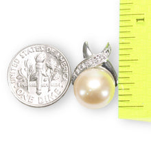Load image into Gallery viewer, Natural Pink Pearl Pendant – 14k White Gold with Diamonds
