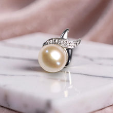 Load image into Gallery viewer, Natural Pink Pearl Pendant – 14k White Gold with Diamonds