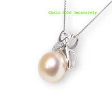 Load image into Gallery viewer, Natural Pink Pearl Pendant – 14k White Gold with Diamonds