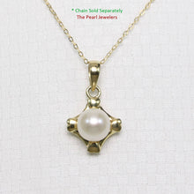 Load image into Gallery viewer, White Pearl Love Hearts Pendant – 14k Yellow Gold