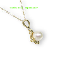 Load image into Gallery viewer, White Pearl Love Hearts Pendant – 14k Yellow Gold