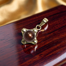 Load image into Gallery viewer, Chocolate Pearl Pendant – 14k Yellow Gold Heart Design