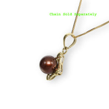 Load image into Gallery viewer, Chocolate Pearl Pendant – 14k Yellow Gold Heart Design