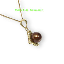 Load image into Gallery viewer, Chocolate Pearl Pendant – 14k Yellow Gold Heart Design