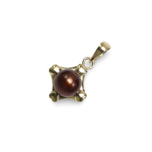 Load image into Gallery viewer, Chocolate Pearl Pendant – 14k Yellow Gold Heart Design