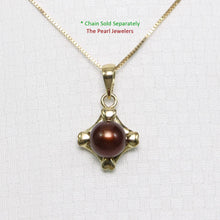 Load image into Gallery viewer, Chocolate Pearl Pendant – 14k Yellow Gold Heart Design